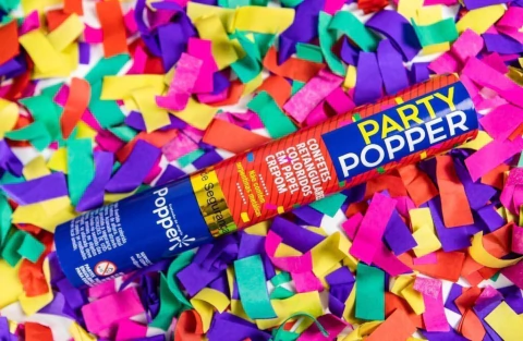 LANÇA CONFETE POPPER 30CM CREPOM