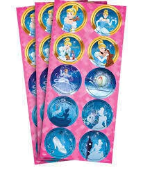 ADESIVO REDONDO REGINA C/30 PRINCESA CINDERELA