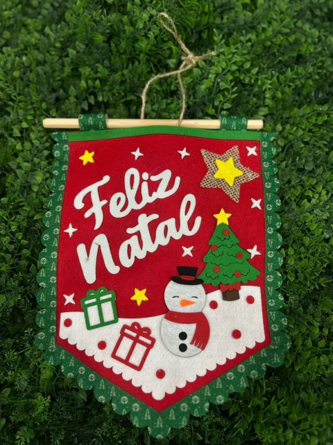 DECORAÇÃO NATAL FLÂMULA FELIZ NATAL - HALLEY