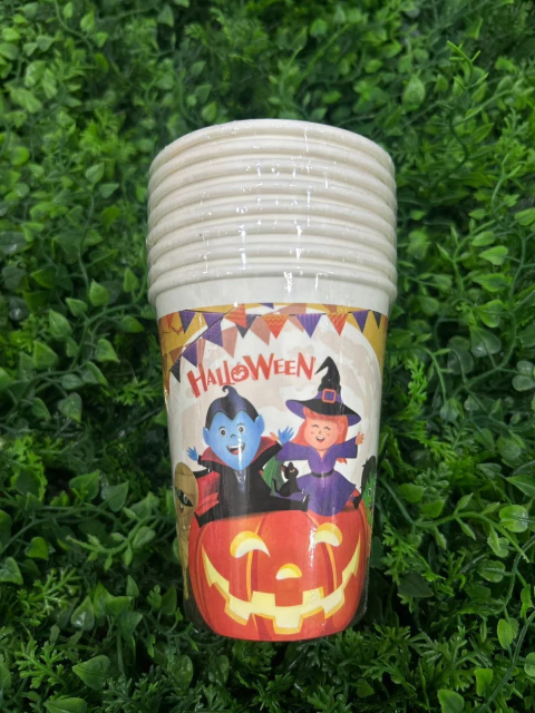 COPO DE PAPEL 250ML PONTO DAS FESTAS C/8 HALLOWEEN