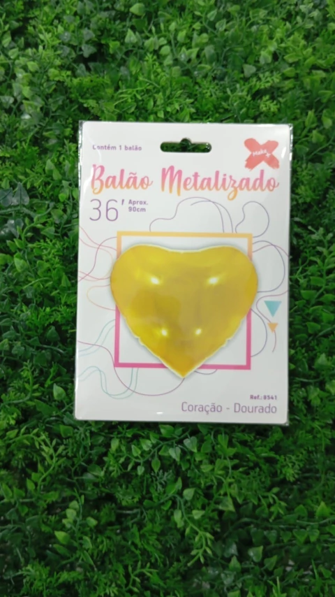 BALÃO METALIZADO MAKE+ 36" CORAÇÃO DOURADO