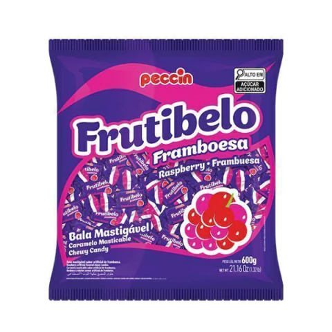 BALA PECCIN 600G FRUTIBELO FRAMBOESA