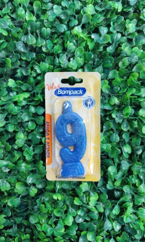 VELA BOMPACK GLITTER AZUL N9