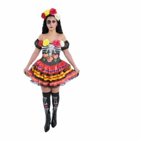 FANTASIA ADULTA REI ELI ANA CAVEIRA MEXICANA - comprar online