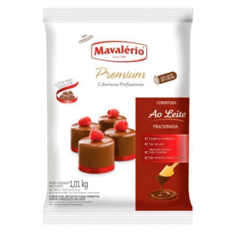 COBERTURA MAVALÉRIO GOTAS PREMIUM 1KG AO LEITE