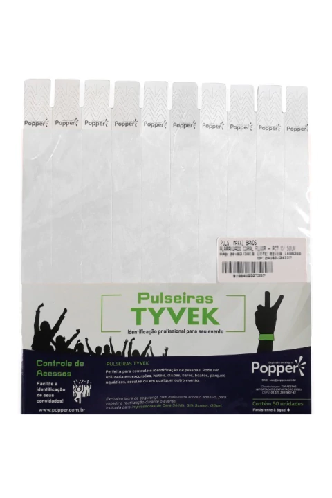 PULSEIRA DE IDENTIFICAÇÃO POPPER C/50 BRANCO