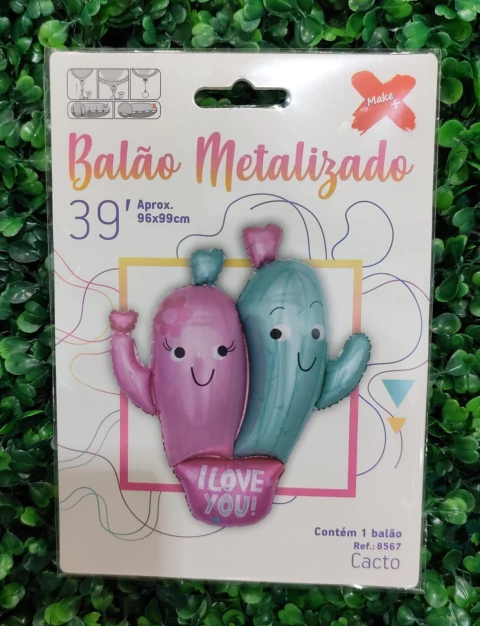 BALÃO METALIZADO MAKE+ 39” CACTO