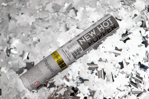 LANÇA CONFETE POPPER NEW HOT ESTRELA PRATEADA