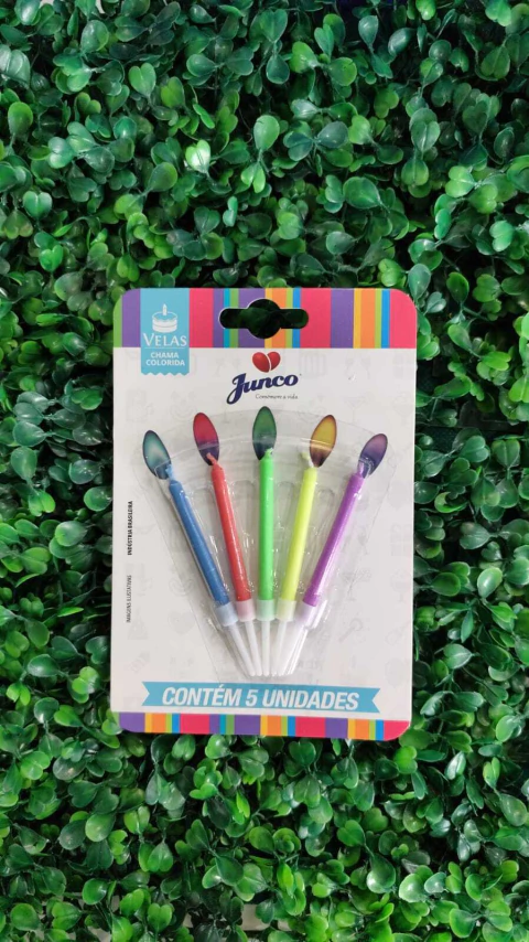 VELA JUNCO C/5 PALITO CHAMA COLORIDA