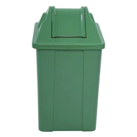Lixeira Quadrada Tampa Basculante - COR: Verde, Vol: 100L