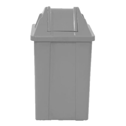Lixeira Quadrada Tampa Basculante - COR: Cinza, Vol: 60L