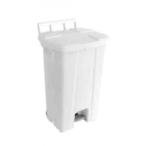 Lixeira Quadrada Com Pedal e Roda - 100L - COR: Branco