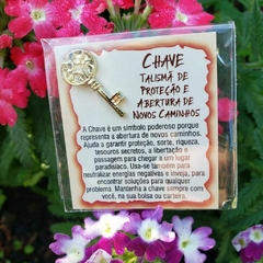 Mini Talismã da Sorte de Bolsa ou Carteiras - Chave
