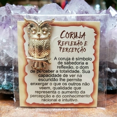 Mini Talismã da Sorte de Bolsa ou Carteiras - Coruja: Reflexão e Percepção