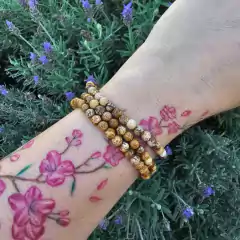 Pulseira Jaspe Picture Esfera 4mm - Tranquilidade - comprar online