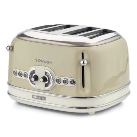 Tostadora Ariete Vintage Beige 4 Ranuras 1600w Estilo Italiano