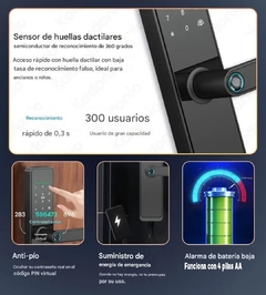 Imagen de Cerradura Biometrica Inteligente Digital Huella Tarjeta App
