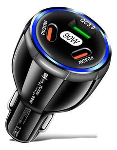 Cargador Celular Auto 3 En 1 Led Isanfit 90w
