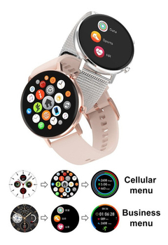 Smartwatch Dt No.1 Dt96 1.3 Caja 42.5mm De Aleación De Aluminio Gold, Malla Gold De Acero - TecnojuegosBahia