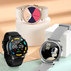 Smartwatch Colmi V V23 1.3 Caja De Aleación Dorada, Malla Beige De Silicona Y Bisel Dorado - TecnojuegosBahia