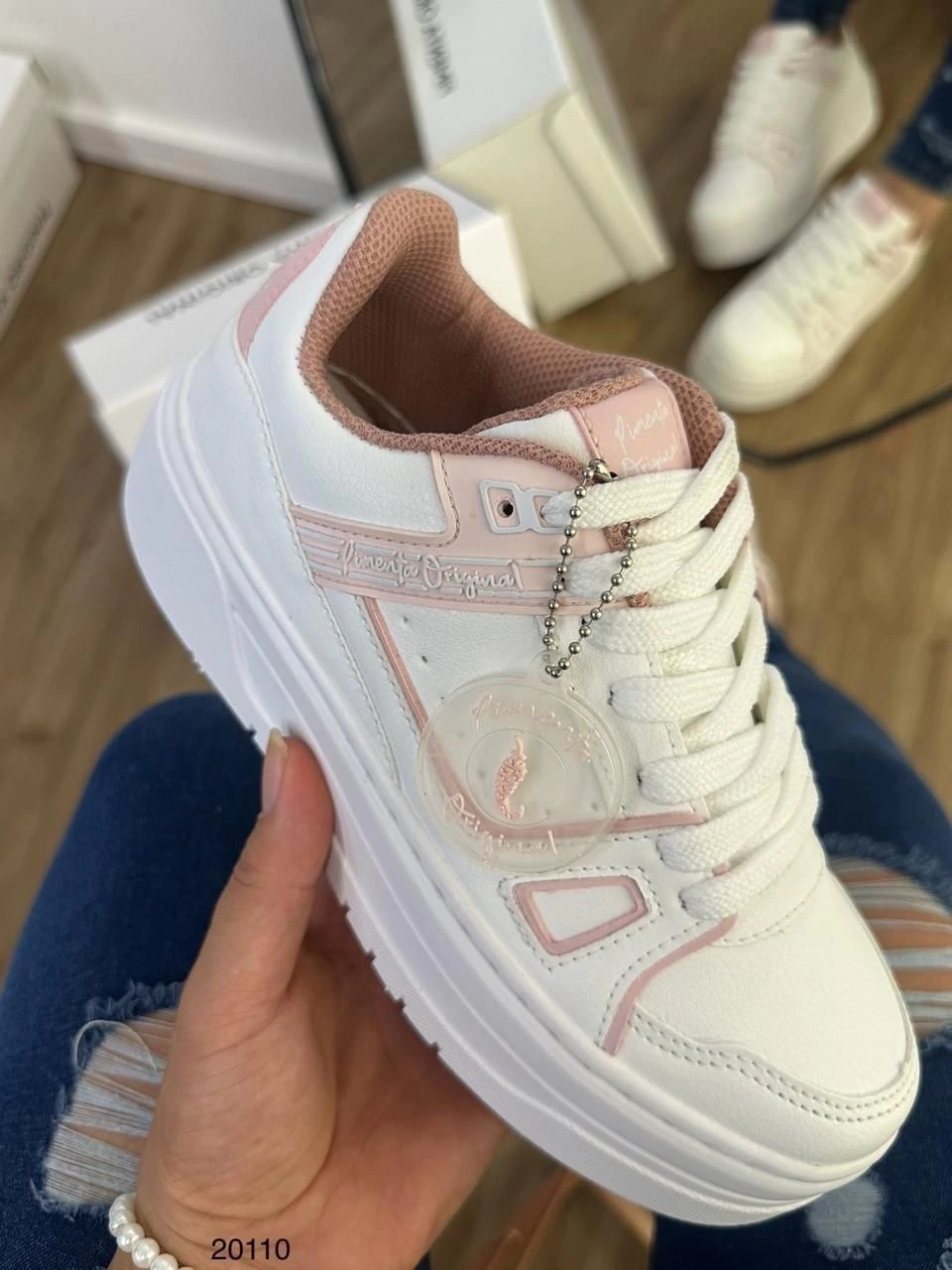 Tênis pimenta original branco/rosa