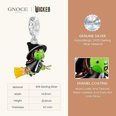 PRÉ ENCOMENDA - Pingente Elphaba Dangle Charm Bracelet prata S925 - Gnoce - Wicked na internet