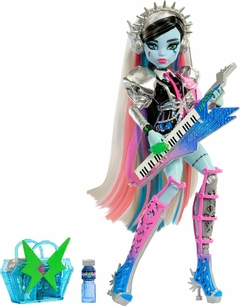 PRÉ ENCOMENDA - Boneca Monster High, Frankie Stein Rockstar animado com acessórios - ORIGINAL