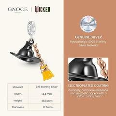 PRÉ ENCOMENDA - Pingente de chapéu Elphaba Wicked prata esterlina S925 - GNOCE na internet