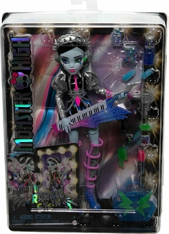 PRÉ ENCOMENDA - Boneca Monster High, Frankie Stein Rockstar animado com acessórios - ORIGINAL - Butterflies Perfumes