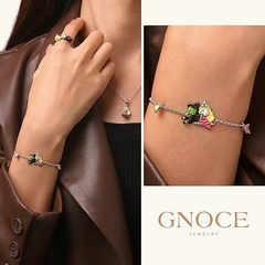 PRÉ ENCOMENDA - Pulseira ajustável GNOCE Wicked Friendship Love Heart prata esterlina S925 - comprar online