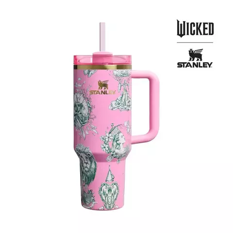 PRÉ ENCOMENDA - Stanley Aço Inoxidável H2.0 Glinda X Wicked - Rosa - 1180ml - Orginal