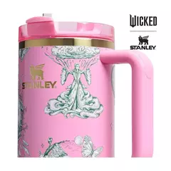 PRÉ ENCOMENDA - Stanley Aço Inoxidável H2.0 Glinda X Wicked - Rosa - 1180ml - Orginal - Butterflies Perfumes