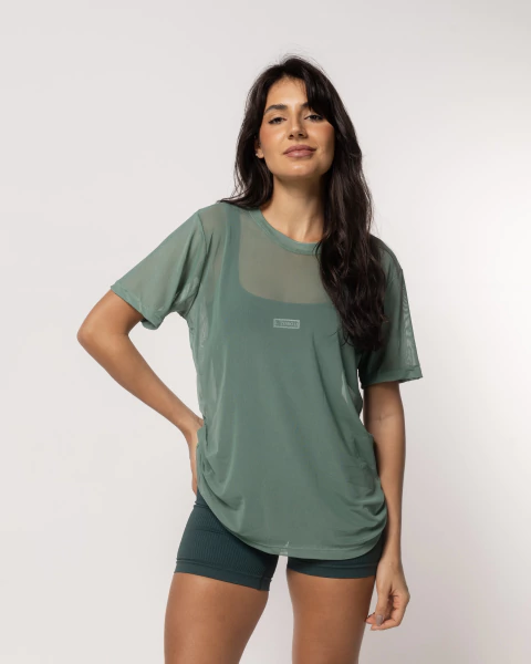 Blusa de Tule Verde Oliva - comprar online
