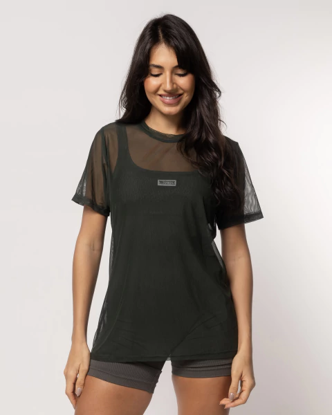 Blusa de Tule Verde Militar - comprar online