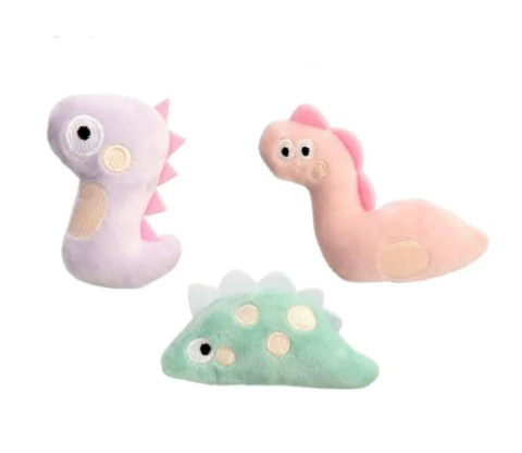 Brinquedo para Gatos Pelúcia Dinossauro Maluco Com Catnip - Tex Toys