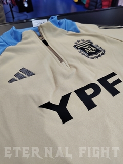 BUZO FUTBOL MEDIO CIERRE AFA BEIGE 2024 - tienda online
