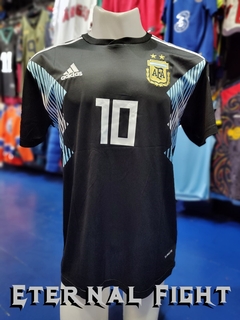 CAMISETA FUTBOL RETRO OFICIAL AFA 2018 NEGRA