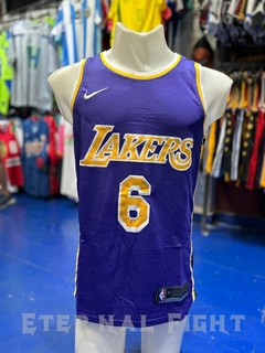 CAMISETA NBA LOS ANGELES LAKERS N°6 VIOLETA ADULTOS - comprar online