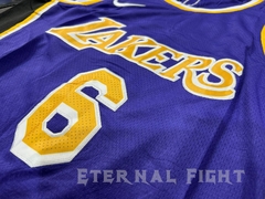 CAMISETA NBA LOS ANGELES LAKERS N°6 VIOLETA ADULTOS
