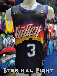 CAMISETA NBA IMPORTADA PHOENIX SUNS VALLEY N°3 NEGRA ADULTOS