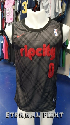 CAMISETA NBA RIPCITY N°0 NEGRA ADULTOS