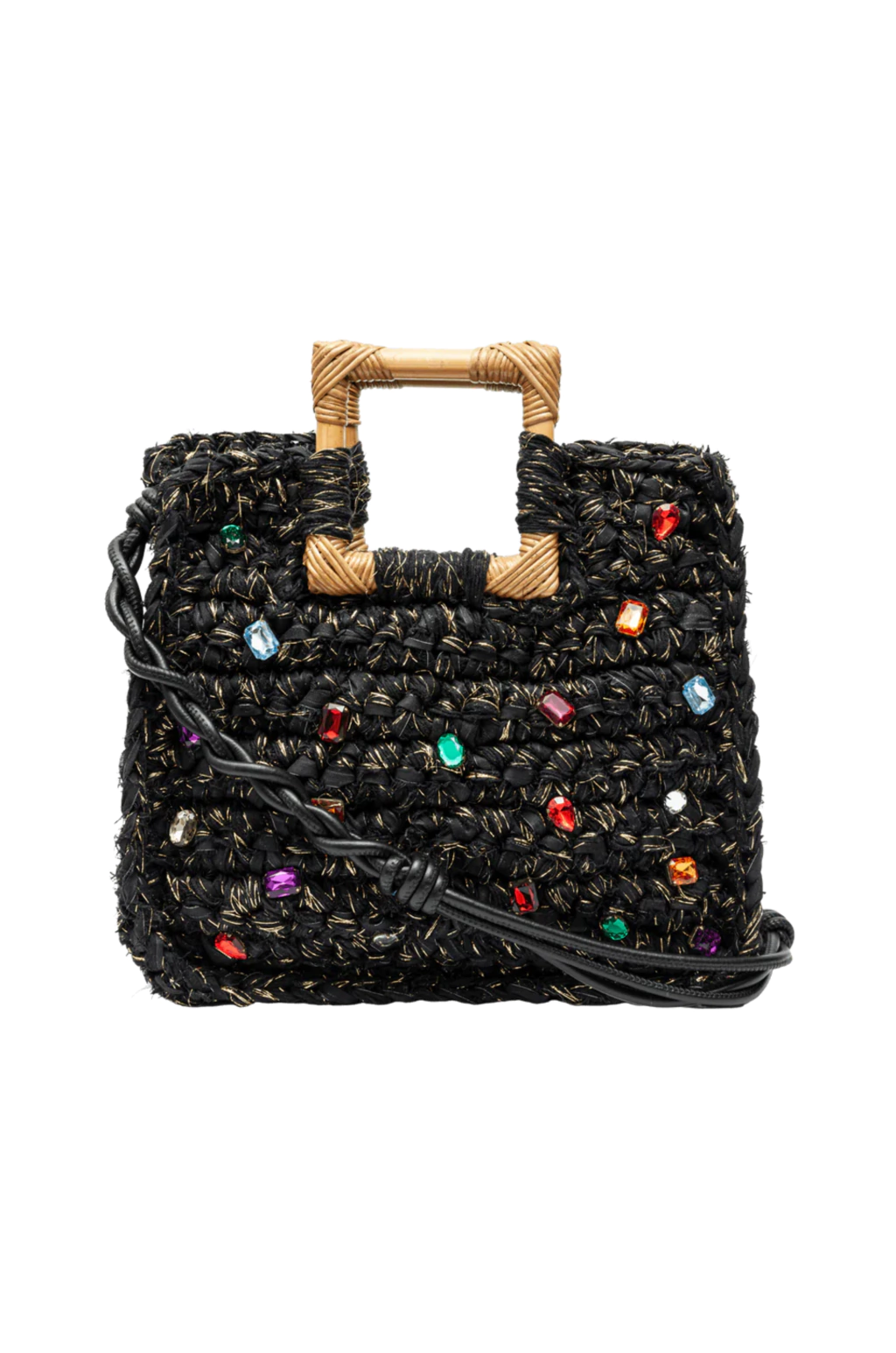 BOLSA TOTE RAINBOW HANDMADE TO SHINE CROCHÊ PRETO ISLA