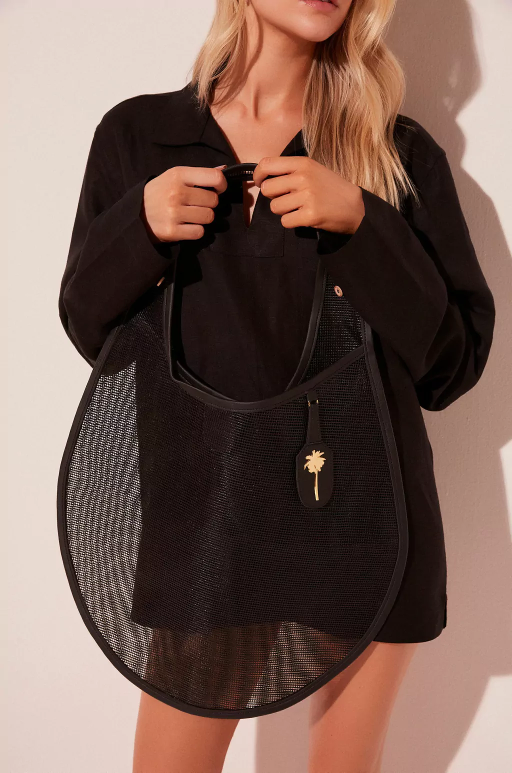 BOLSA TOTE TELADO GOTA PRETO ÁGUA DE COCO
