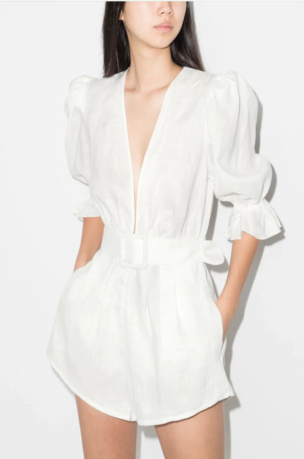 PLAYSUIT CINTO OFF WHITE ADRIANA DEGREAS