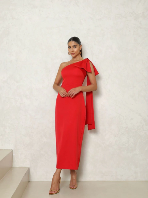 Vestido mídi Luna Vermelho - comprar online