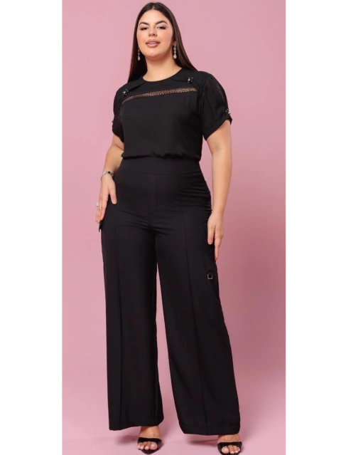 Calça Cargo Alfaiataria Preta - comprar online