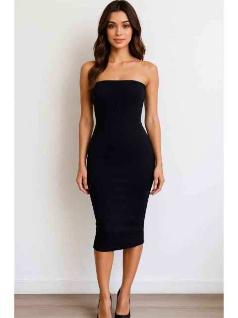 Vestido Midi Mônaco Preto - comprar online