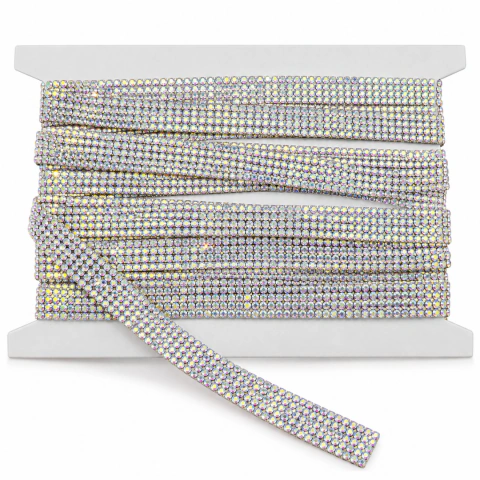 Strass Termoadhesivo Tornasol 6 Líneas x 5 Yardas – Art. AG3240