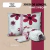 Jogo De Lençol de Malha 100% Algodão 3 Peças King / Fundo Branco Flor Red