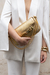 BOLSA BAGUETE DIX COURO METALIZADO OURO - Garzon Bags